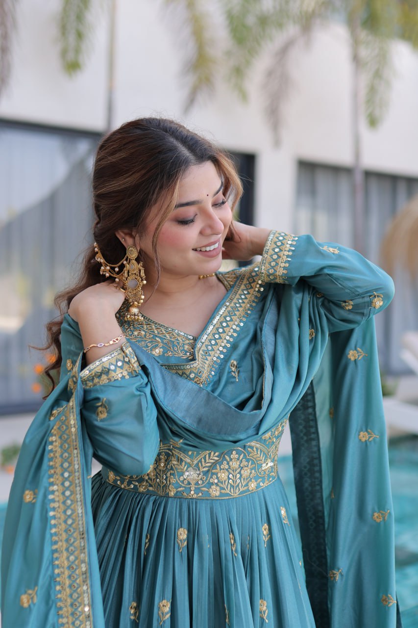 MAJESTIC SEQUINS SILK SHARARA SUIT