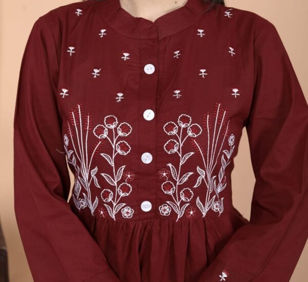 Vastrawala Embroidered Frock Kurta and Pant - Image 3
