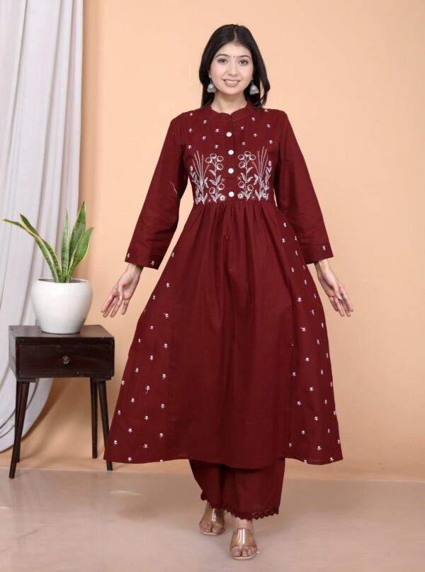 Vastrawala Embroidered Frock Kurta and Pant