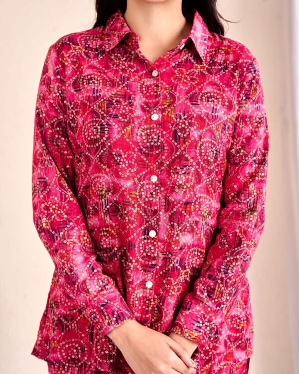 Vastrawala Elegant Foil Print Cord Set in Heavy Rayon - Image 3